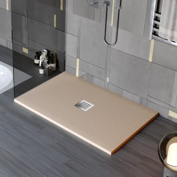 copie de Receveur de douche en résine minérale effet pierre avec trou central
