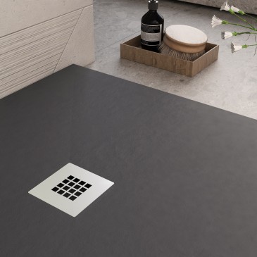 Piatto doccia in resina Nero foro laterale PLUS