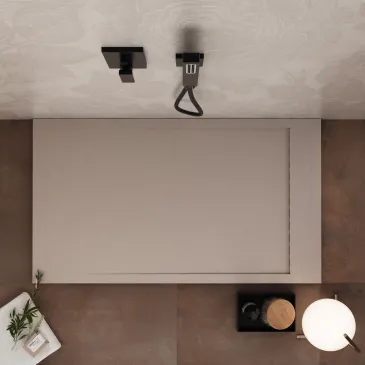 Receveur de douche PRESTIGE en résine sable avec bonde latérale