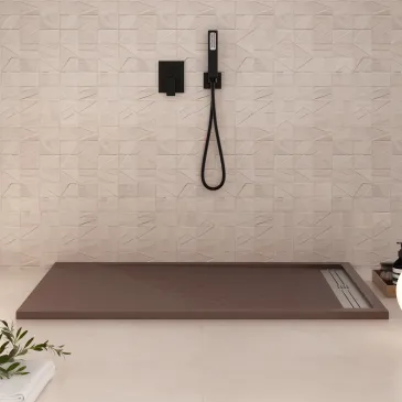 Receveur de douche résine sable RELAX sortie latérale