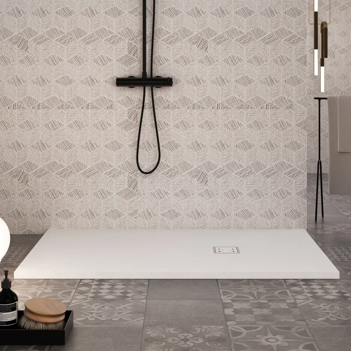 Receveur de Douche Blanc en Résine avec Bonde Gratuite...