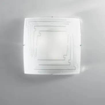 plafoniera moderna quadrata effetto brillantinato, declinata in tre taglie per un comfort visivo superiore.