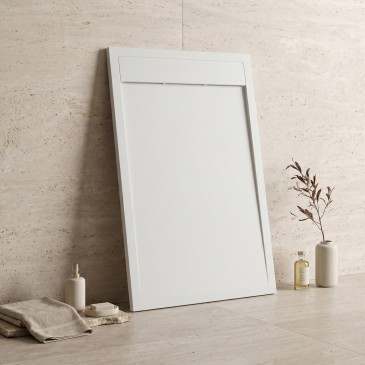 receveur de douche marbre blanc résine haute qualité légèrement rugueux