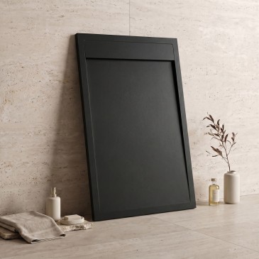 Receveur de douche en résine noire PRESTIGE sortie latérale