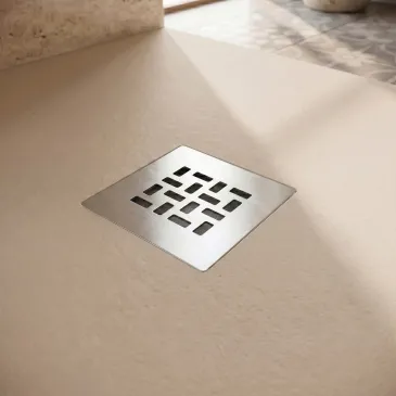 Receveur de douche en résine Dove Grey avec trou latéral PLUS