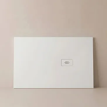 Receveur de douche MAKA en résine blanche avec trou latéral