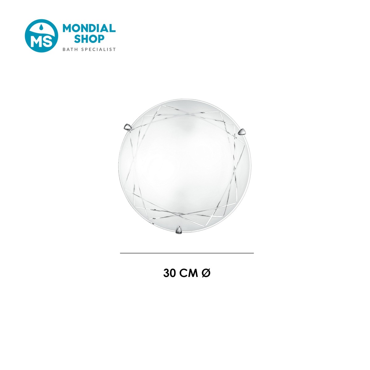Plafonnier rond en verre à décor géométrique | Mondialshop