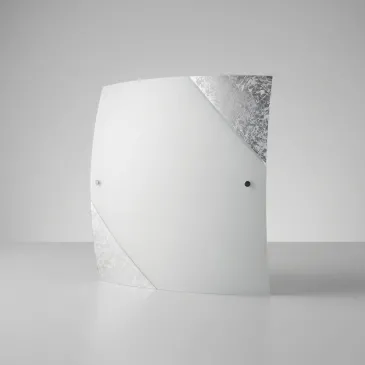 Plafoniera Quadrata moderna Per camere e soggiorni in Vetro bianco Decori Argento o Oro 3XE27