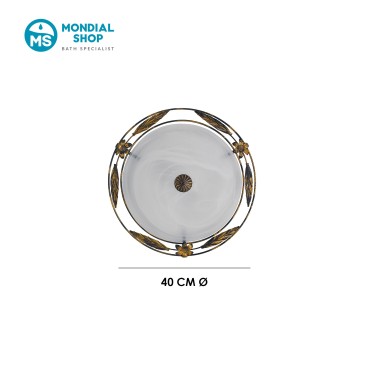 Klassische Deckenleuchte aus antikisiertem Metall und Glas | Mondialshop
