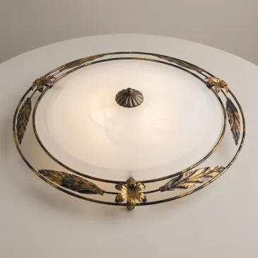 Klassische Deckenleuchte aus antikisiertem Metall und Glas | Mondialshop