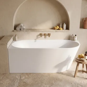 Baignoire d'angle gauche blanche mate 160 x 75 cm RIVER