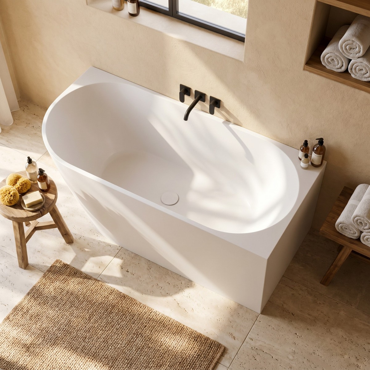 160x75 Weiße Eckbadewanne rechts | Mondialshop