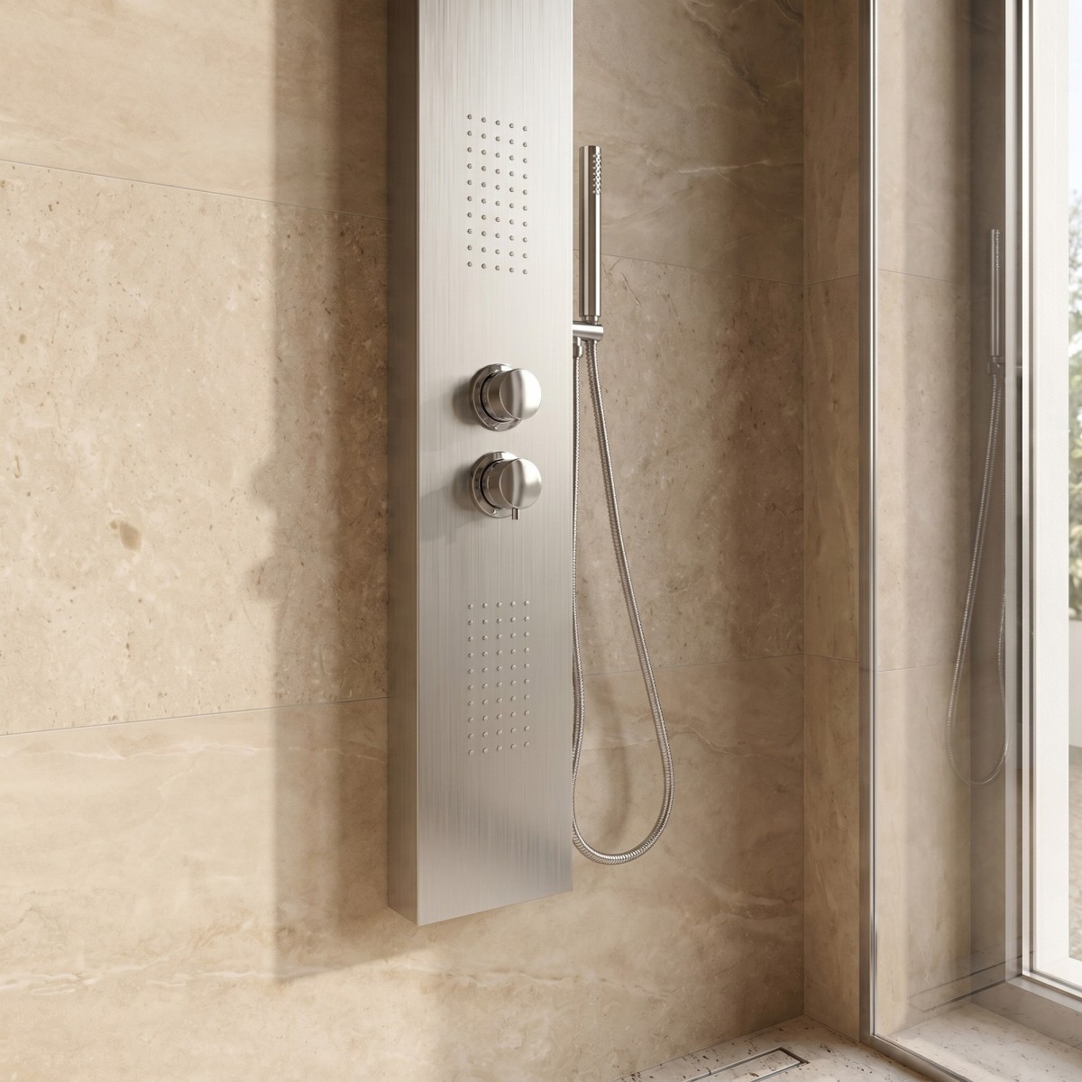 Thermostatische Hydromassagesäule aus gebürstetem...