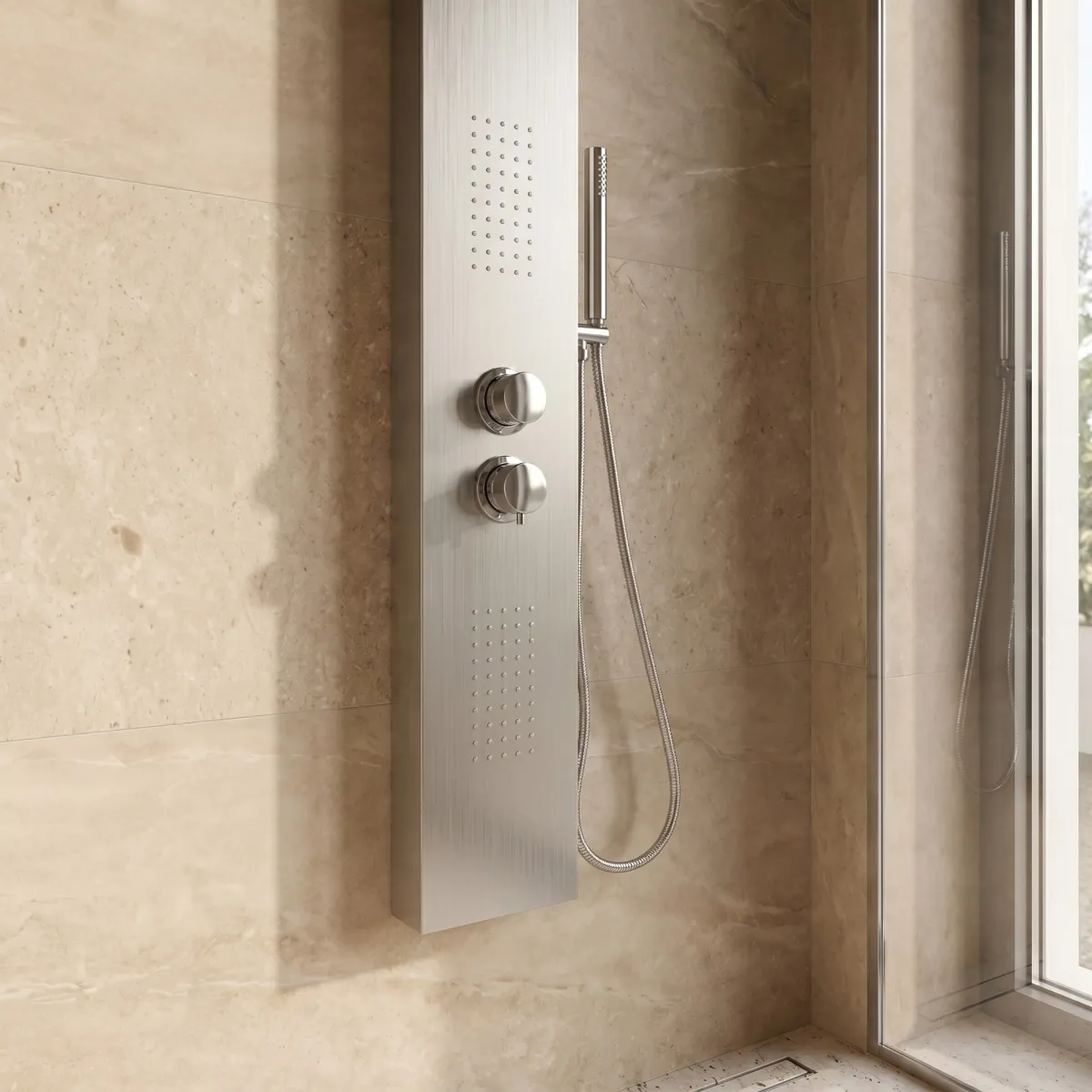 Thermostatische Hydromassagesäule aus gebürstetem...