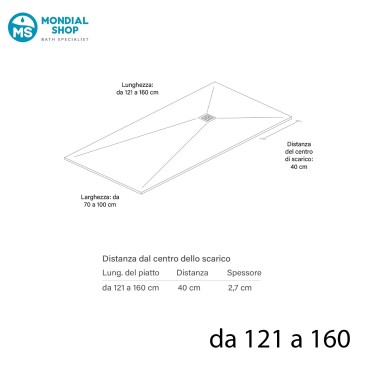KRONOS PRO 3 cm Duschwanne aus weißem Marmorharz