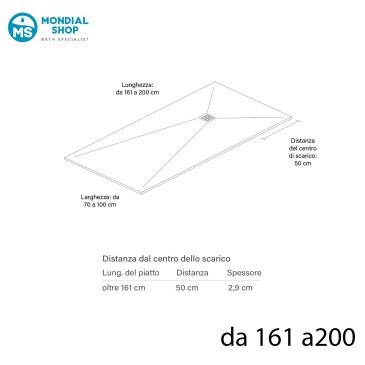 KRONOS PRO 3 cm Duschwanne aus weißem Marmorharz