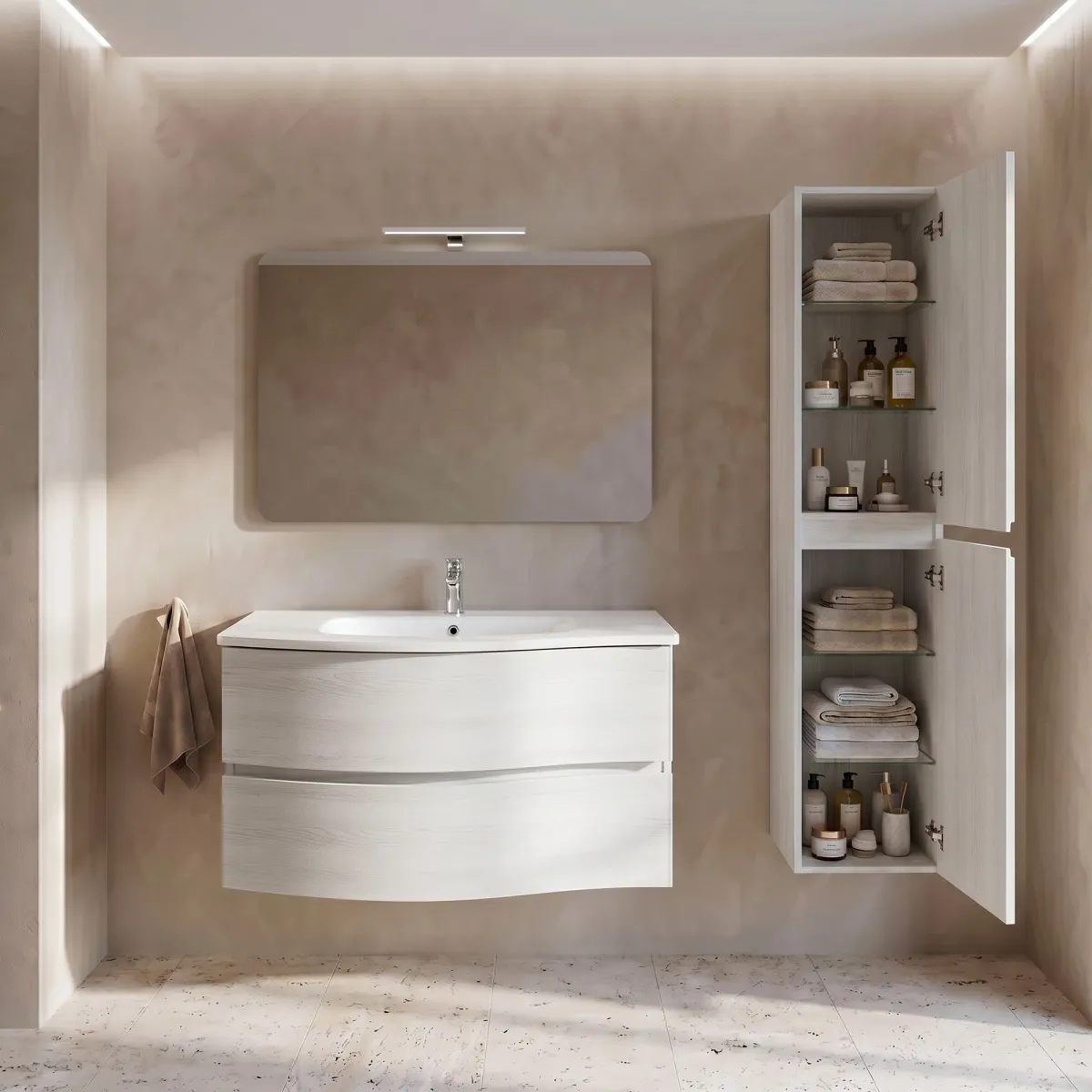 Mobile bagno sospeso bianco in offerta