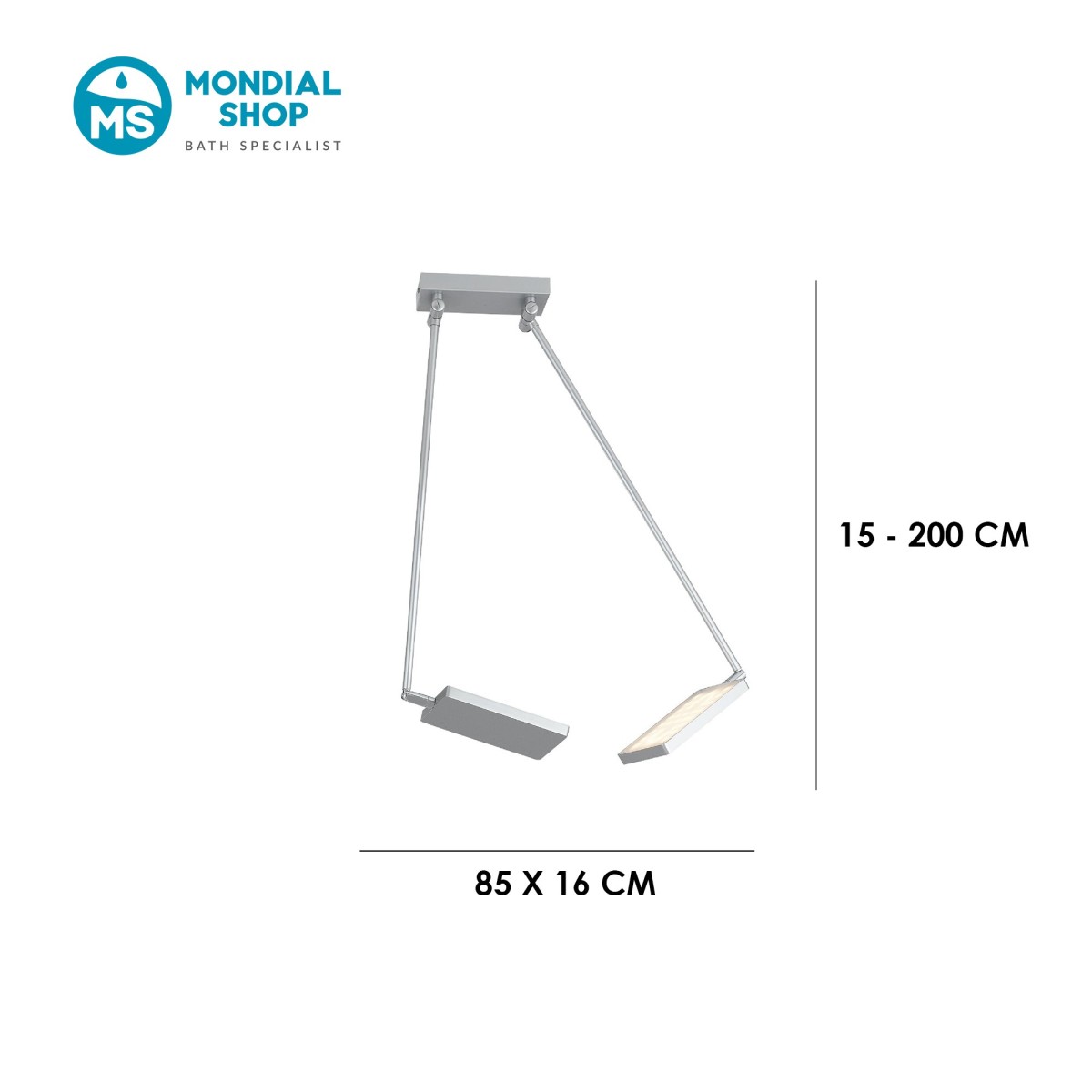 Plafonnier LED 2x17W avec spots orientables | Mondialshop