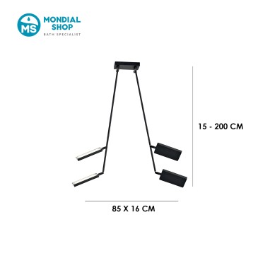 Plafonnier LED 2x17W avec spots orientables | Mondialshop