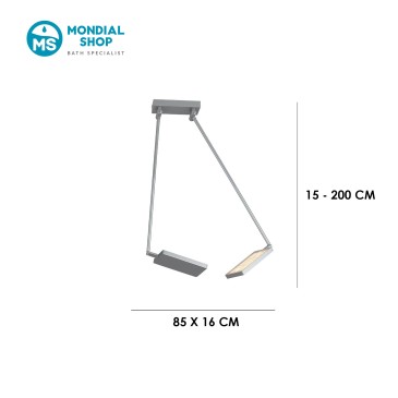 Plafonnier LED 2x17W avec spots orientables | Mondialshop