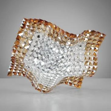 Lampada da Soffitto a onda per interni adatta a camere e living Cristalli K9 Color ambra Luce 4XG9