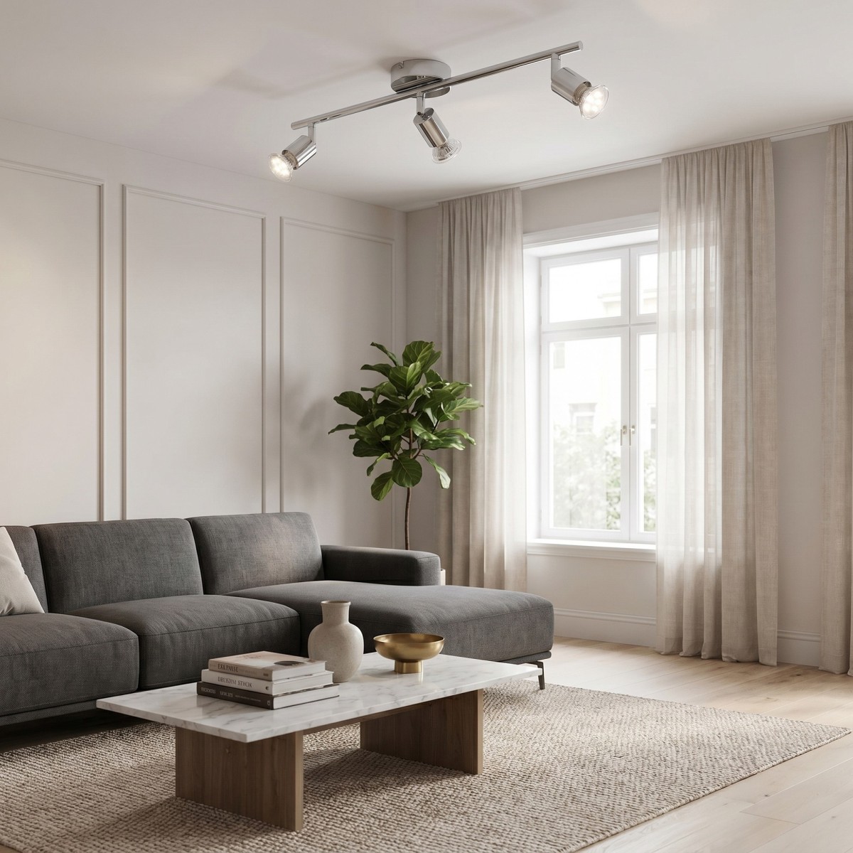Spot LED chromé pour intérieur, idéal pour les salons et...