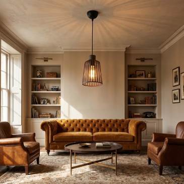 Lampe suspendue vintage E27 Cage | Mondialshop