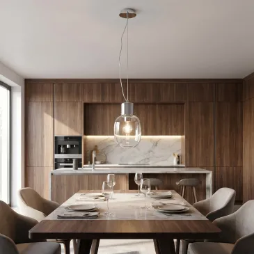 Lustre moderne en chrome...