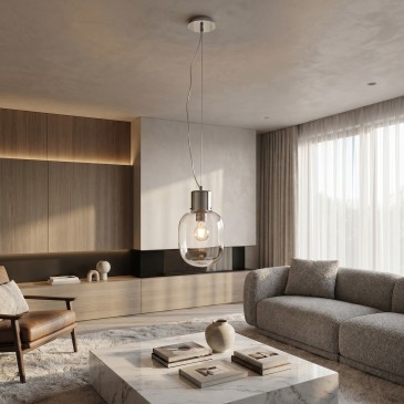 Lustre en chrome poli, 18 cm | Mondialshop