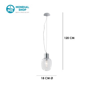 Lustre en chrome poli, 18 cm | Mondialshop