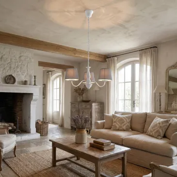 Lustre blanc classique avec...