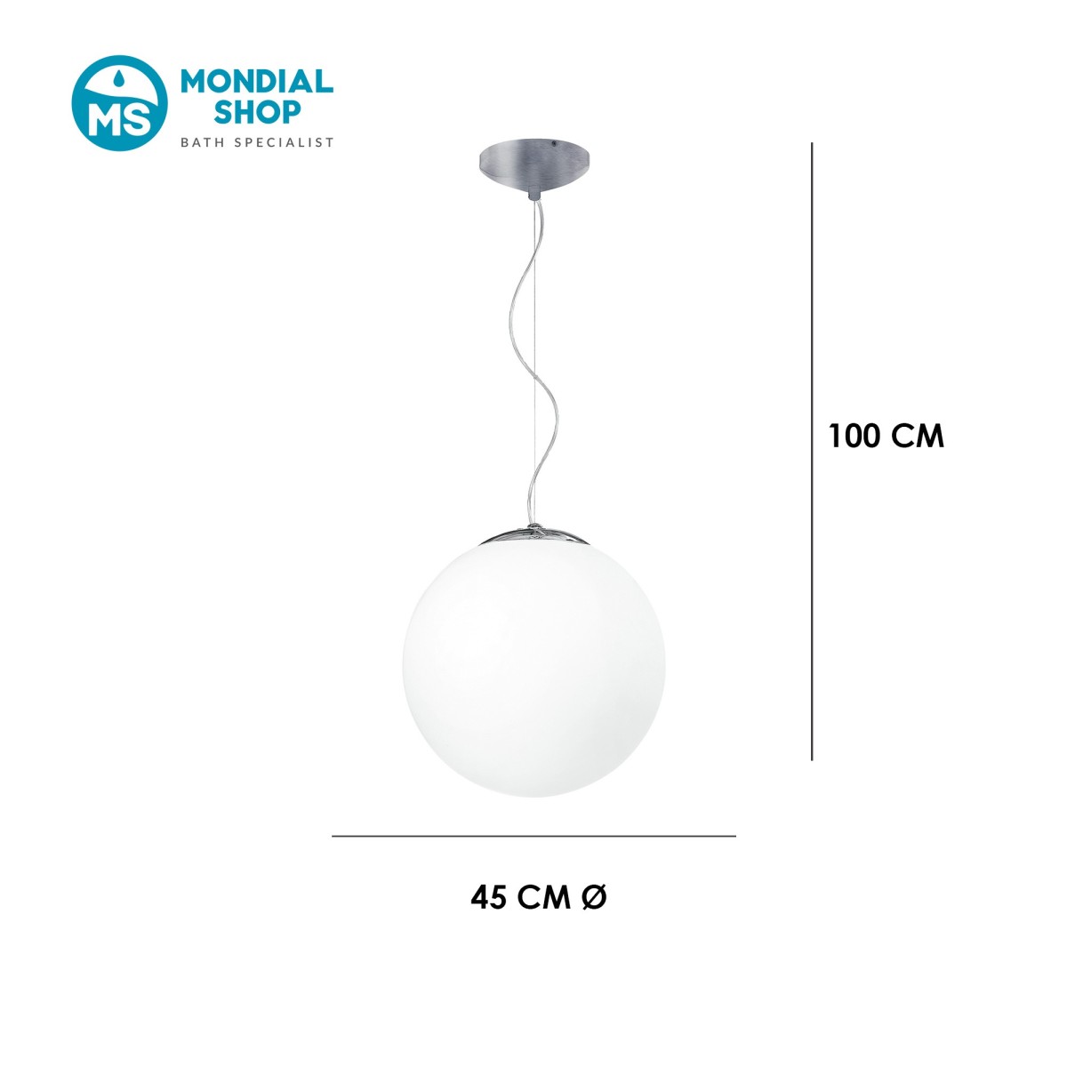 Weißer Kronleuchter Ø 45 cm E27 | Mondialshop