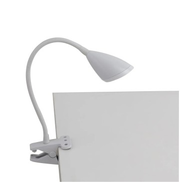 Praticità salvaspazio per la camera da letto: lampada a pinza LED orientabile