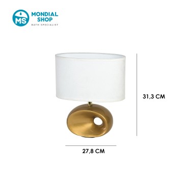 Goldene und weiße E14-Nachttischlampe | Mondialshop