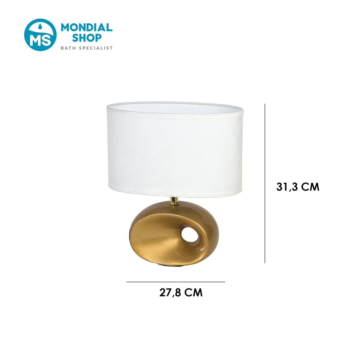 Goldene und weiße E14-Nachttischlampe | Mondialshop
