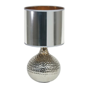 Abat-jour en céramique doré ou argenté E14 | Mondialshop