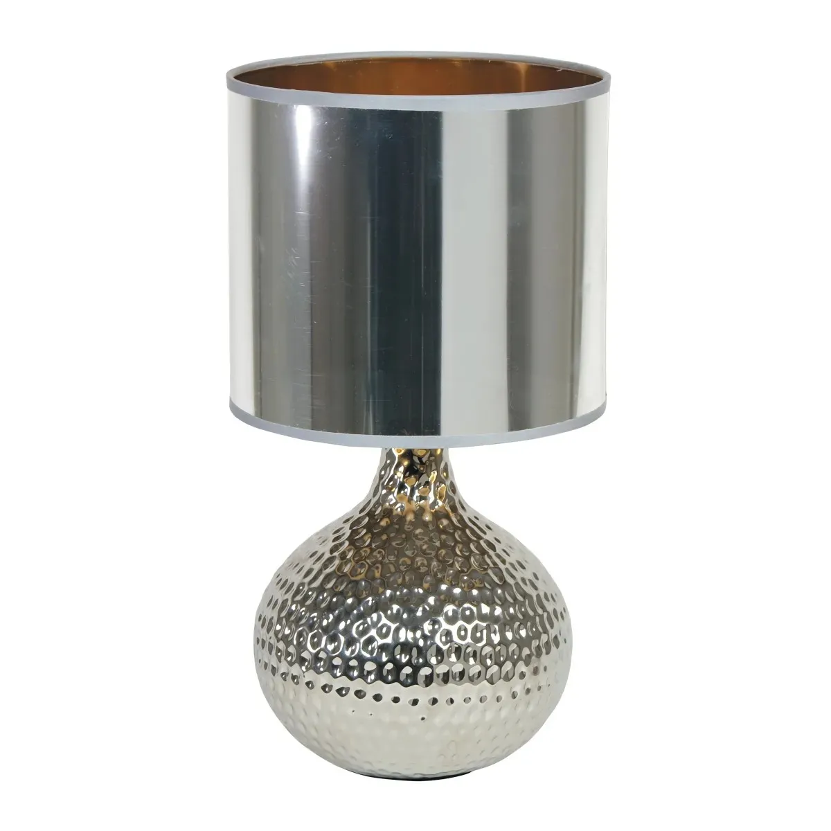 Abat-jour en céramique doré ou argenté E14 | Mondialshop