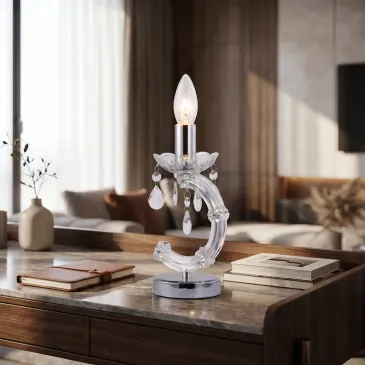 Lampada da Tavolo in Acrilico con Pendagli E14 | Mondialshop