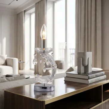 Lampada da Tavolo in Acrilico con Pendagli E14 | Mondialshop