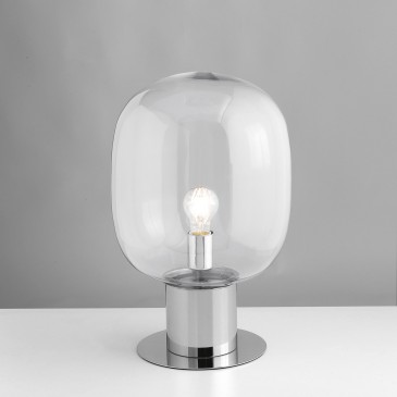 Lampe de table E27 chromée ou dorée | Mondialshop