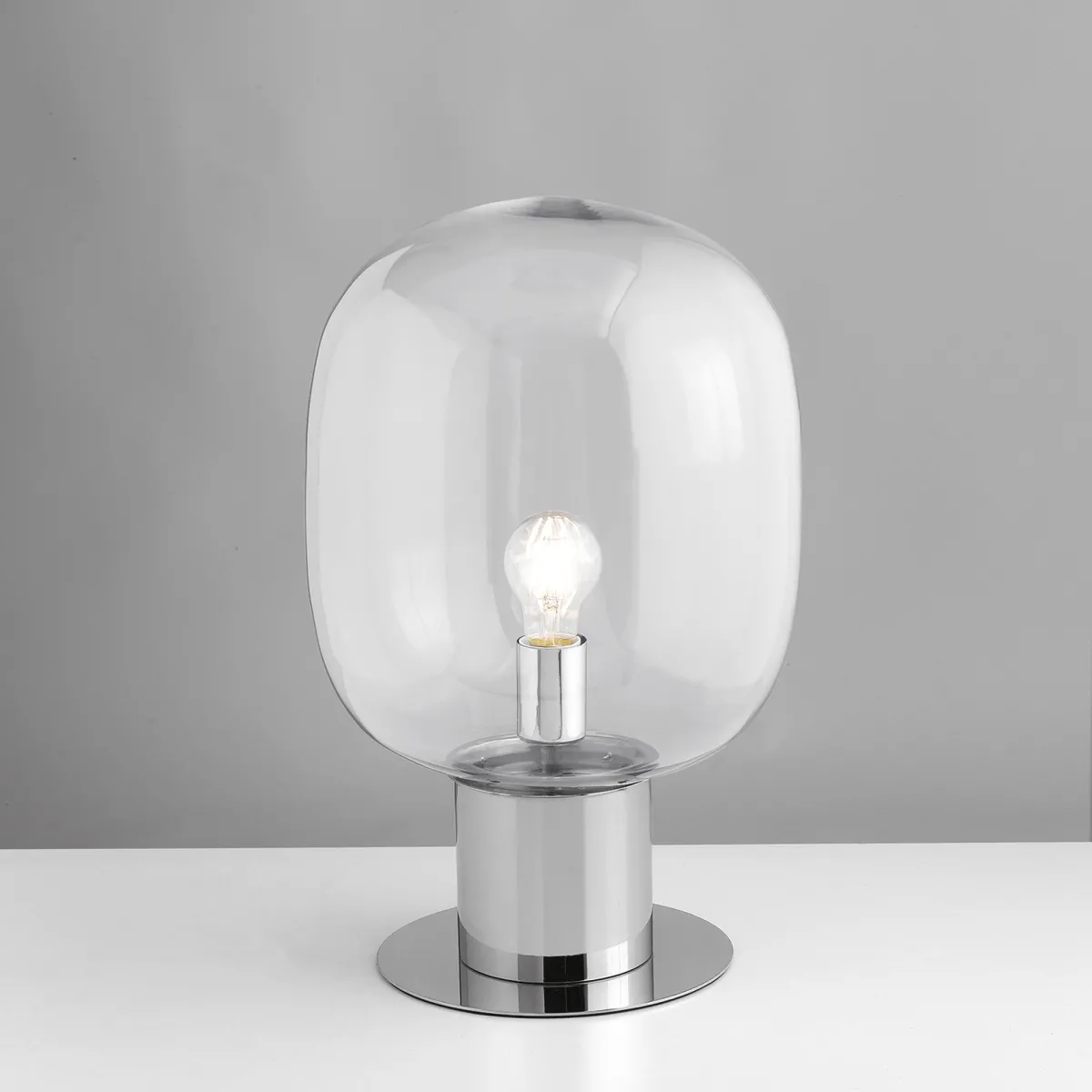 Lampe de table E27 chromée ou dorée | Mondialshop