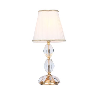 Lampe de table élégante en chrome et cristal | Mondialshop