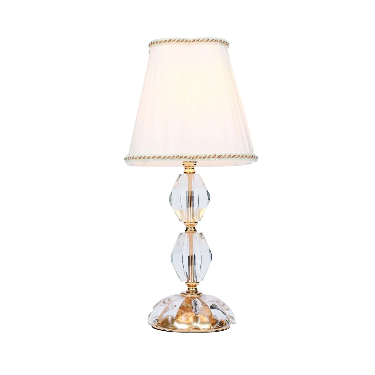Lampe de table élégante en chrome et cristal | Mondialshop