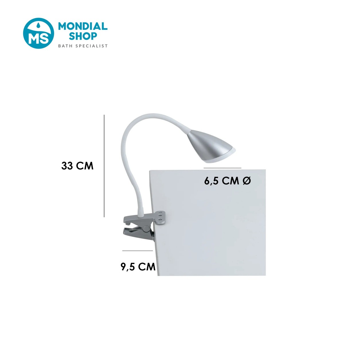 3,2-W-LED-Klemmleuchte, flexibel | Mondialshop