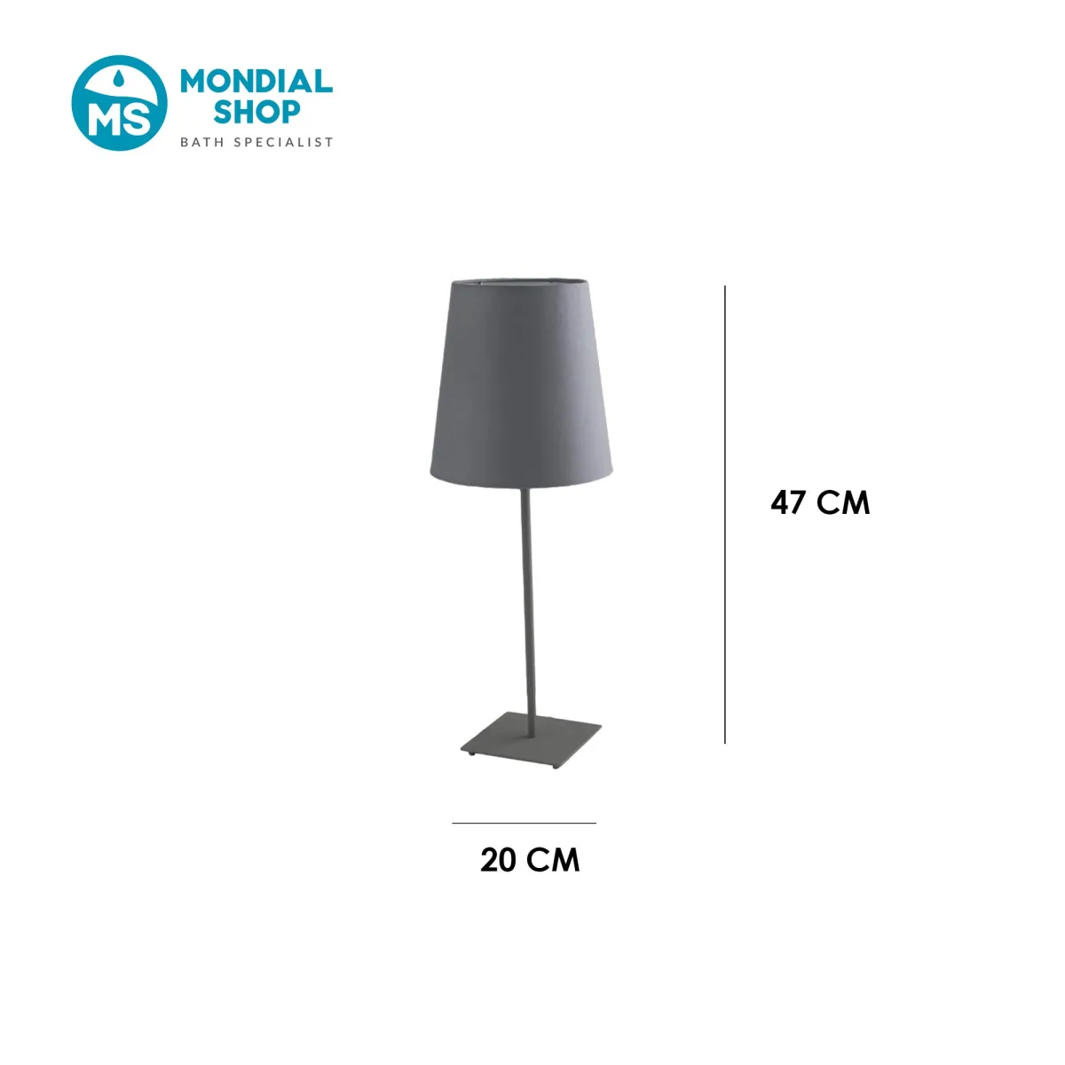 scheda tecnica lampada da tavolo grande ELVIS grigia