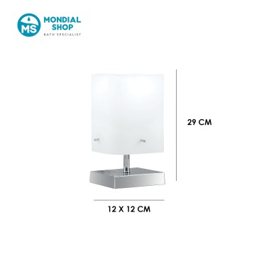 Lampe de chevet en verre blanc E27 | Mondialshop