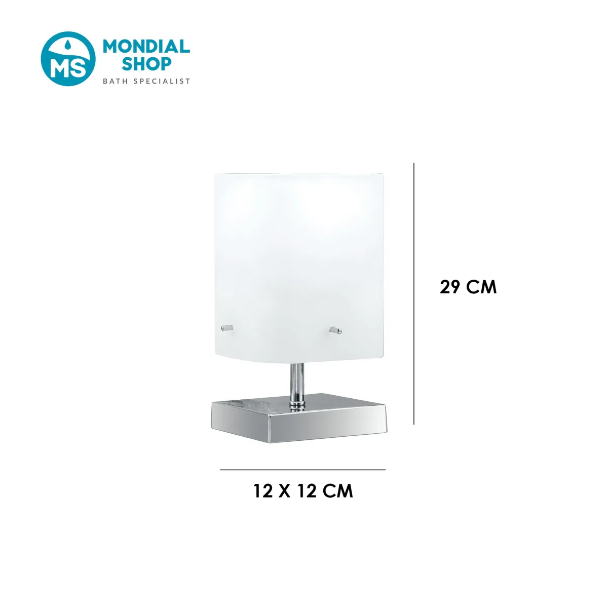 Lampe de chevet en verre blanc E27 | Mondialshop
