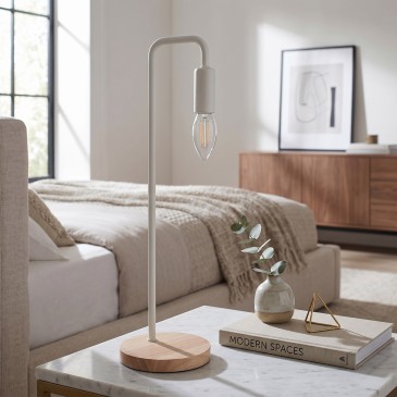 Lampe de table en bois et...