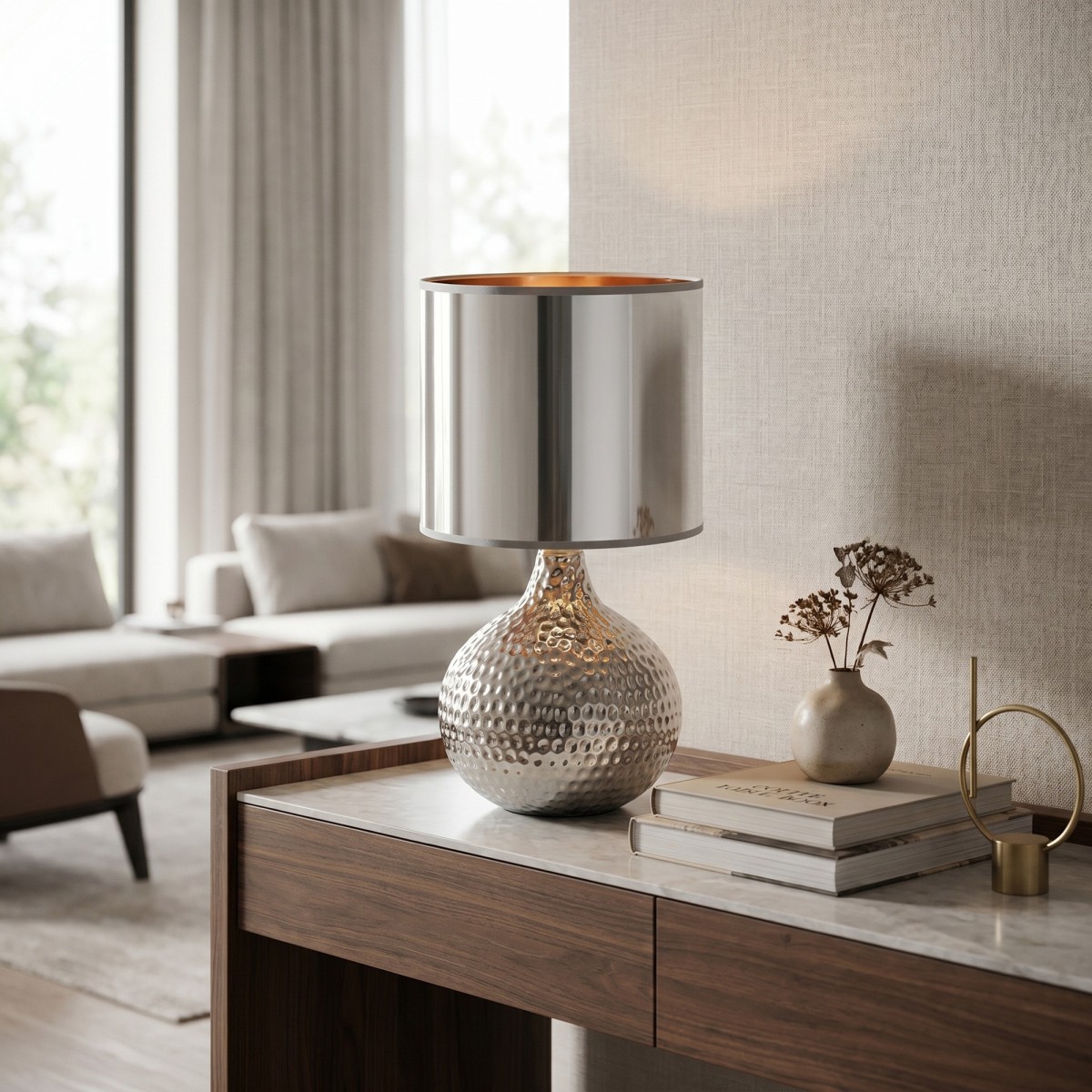 Lampenschirm aus Keramik, gold oder silber, E14 |...