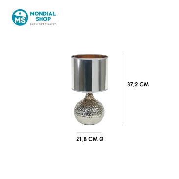 Abat-jour en céramique doré ou argenté E14 | Mondialshop